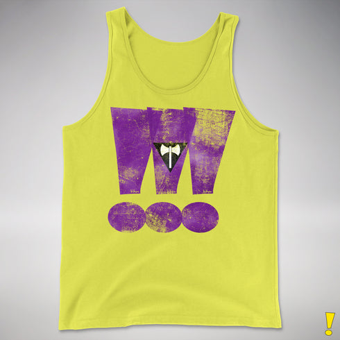 Lesbian Labrys Pride Grunge Exclamation Points Premium Tank Top - Neon Yellow